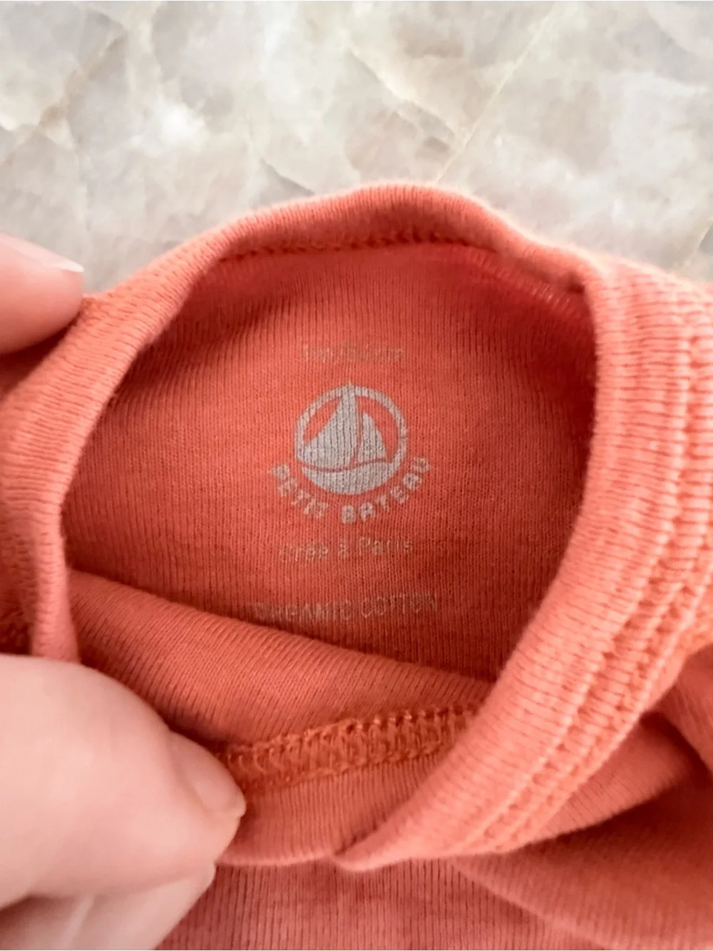 Long-Sleeve Orange Wrap-Front Baby Onesie